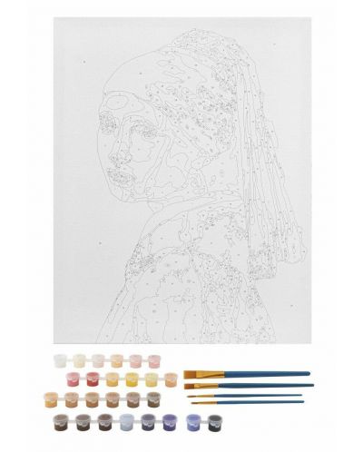 Комплект за рисуване по номера Grafix - Girl with the pearl - 4